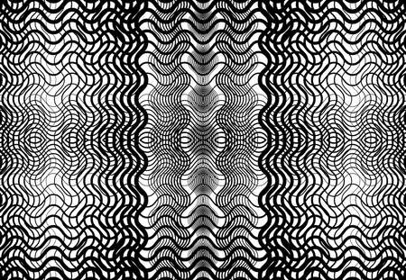 repeatable and tileable grid, mesh of zig-zag, criss-cross and wavy interlace, intertwine and...