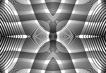 repeatable and tileable grid, mesh of zig-zag, criss-cross and wavy interlace, intertwine and...