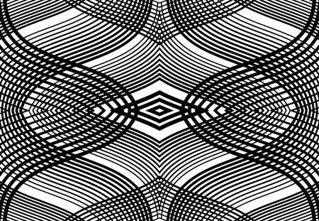 repeatable and tileable grid, mesh of zig-zag, criss-cross and wavy interlace, intertwine and interweave lines. abstract lattice and grating, grid and mesh texture, pattern and backgroundのイラスト素材