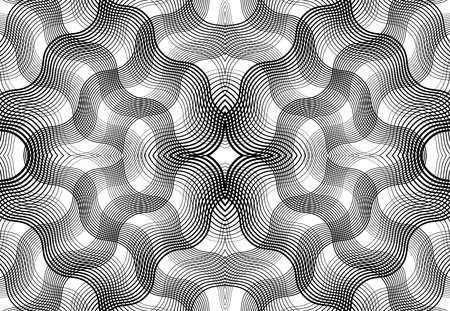 repeatable and tileable grid, mesh of zig-zag, criss-cross and wavy interlace, intertwine and...