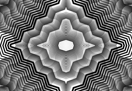 repeatable and tileable grid, mesh of zig-zag, criss-cross and wavy interlace, intertwine and...