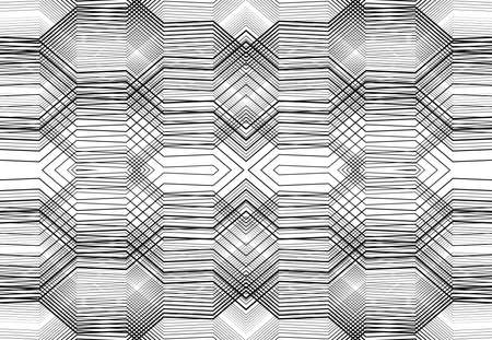repeatable and tileable grid, mesh of zig-zag, criss-cross and wavy interlace, intertwine and interweave lines. abstract lattice and grating, grid and mesh texture, pattern and backgroundのイラスト素材