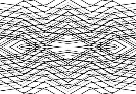 repeatable and tileable grid, mesh of zig-zag, criss-cross and wavy interlace, intertwine and interweave lines. abstract lattice and grating, grid and mesh texture, pattern and backgroundのイラスト素材