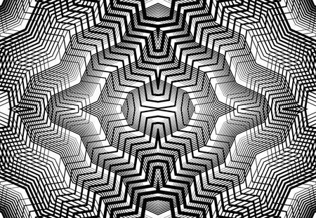 repeatable and tileable grid, mesh of zig-zag, criss-cross and wavy interlace, intertwine and...