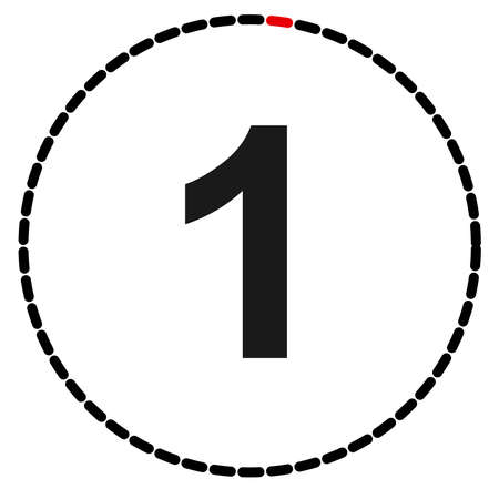 Numbers, numerals dial illustration. Time, duration and schedule concept icon. Turnaround time (TAT) icon. Counter, countdown vectorのイラスト素材