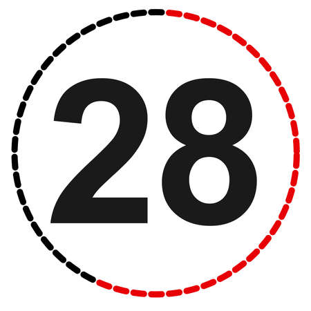 Numbers, numerals dial illustration. Time, duration and schedule concept icon. Turnaround time (TAT) icon. Counter, countdown vectorのイラスト素材