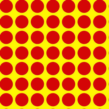 Popart, pointillist-pointillism seamless red, yellow circles, dots, dotted pattern, circles background. Vectorのイラスト素材