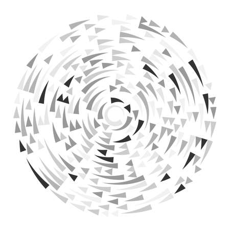 Radial, radiating lines abstract burst element. Concentric whirligig volute, helix spreading stripes. Circular, cyclic strips, streaks circle shape.Twist, spiral and rotation,loop concept illustrationのイラスト素材