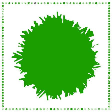 Green, organic-angular geometric generative art shapes, abstract vector illustrationのイラスト素材