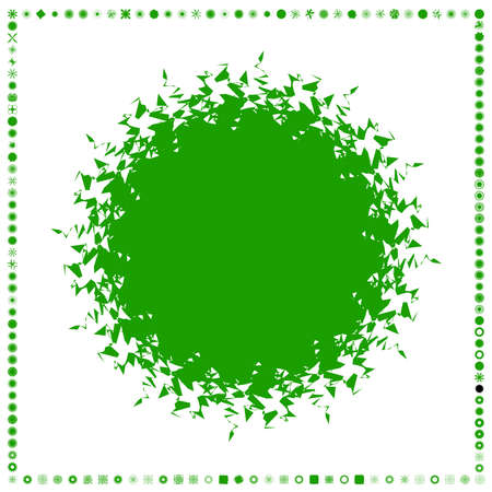 Green, organic-angular geometric generative art shapes, abstract vector illustrationのイラスト素材
