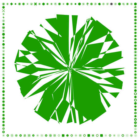 Green, organic-angular geometric generative art shapes, abstract vector illustrationのイラスト素材
