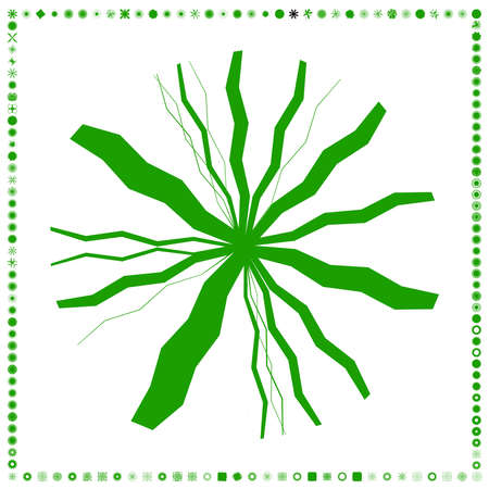 Green, organic-angular geometric generative art shapes, abstract vector illustrationのイラスト素材