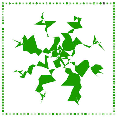 Green, organic-angular geometric generative art shapes, abstract vector illustrationのイラスト素材