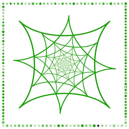 Green, organic-angular geometric generative art shapes, abstract vector illustrationのイラスト素材