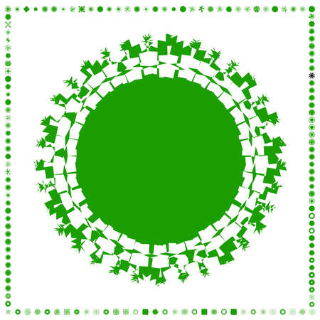 Green, organic-angular geometric generative art shapes, abstract vector illustrationのイラスト素材