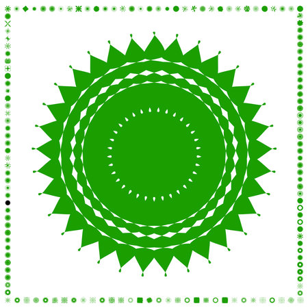 Green, organic-angular geometric generative art shapes, abstract vector illustrationのイラスト素材