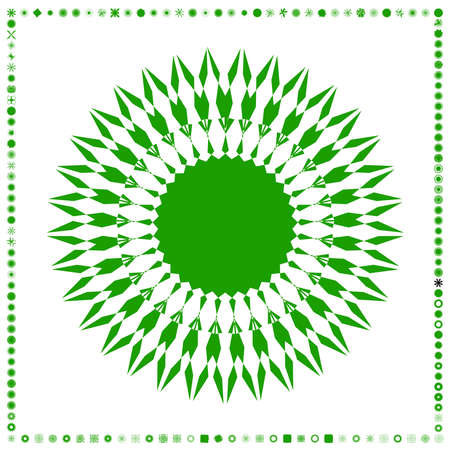 Green, organic-angular geometric generative art shapes, abstract vector illustrationのイラスト素材