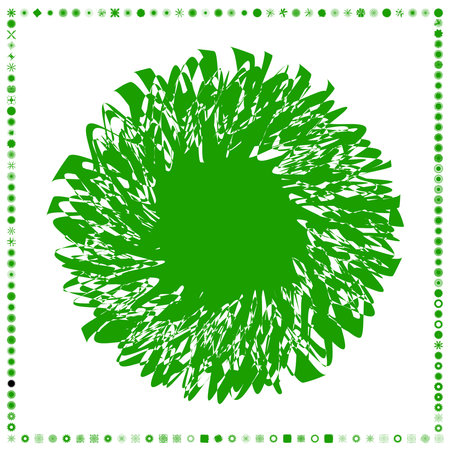 Green, organic-angular geometric generative art shapes, abstract vector illustrationのイラスト素材