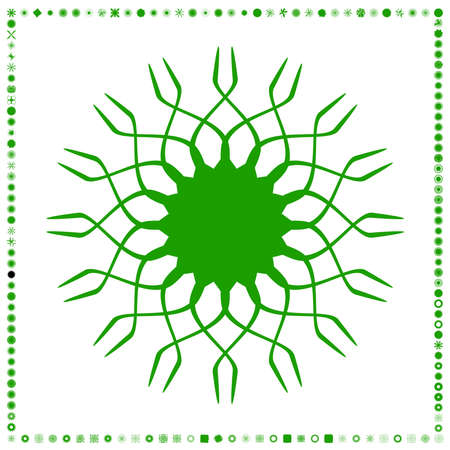 Green, organic-angular geometric generative art shapes, abstract vector illustrationのイラスト素材