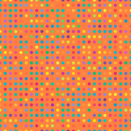 Circles, dots, polka-dots seamlessly repeatable colourful pattern, background. Speckle, stipple, stippling illustration. Vectorのイラスト素材