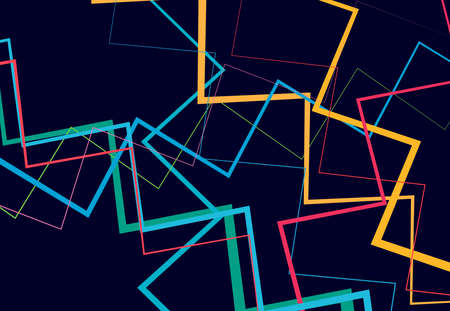 Edgy, angular lines abstract vector art. Abstract zig-zag; criss-cross, wavy intersected lines, stripes vivid, vibrant color background; pattern and texture.のイラスト素材