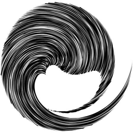 Circular Spiral, swirl, twirl design element. Concentric, radial and radiating burst of lines with rotation, gyre and curved distortionのイラスト素材