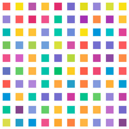 Simple, plain colorful squares repeatable, seamless background, pattern. Squares checkered, chequered background illustration. Grid, mesh, chequr lattice, grating vectorのイラスト素材