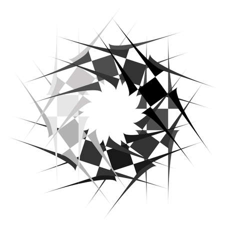 Grayscale abstract mandala, motif shape. Abstract  element. Circular shape collectionのイラスト素材