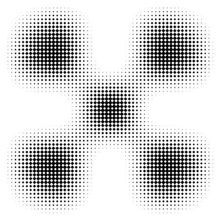 Circle halftone, screentone vector illustrations. Dots, dotted, speckles vector illustrationのイラスト素材