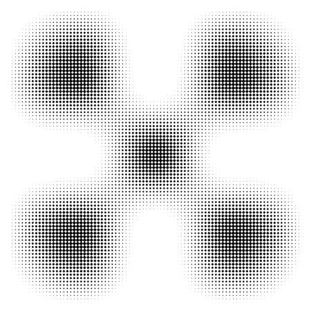 Circle halftone, screentone vector illustrations. Dots, dotted, speckles vector illustrationのイラスト素材