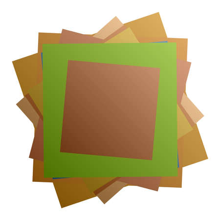 Random rotated overlapping chaotic Squares vector illustration. Colorful squares spiral stack vector design elementのイラスト素材