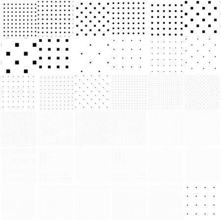 Simple, plain squares repeatable, seamless background, pattern set. Squares checkered, chequered...