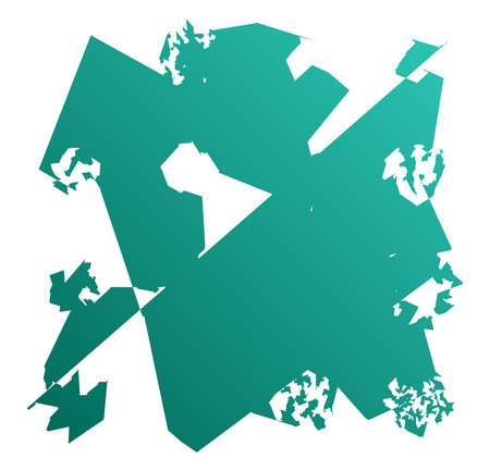 Weird, Strange generated random edgy Shapes. Asymmetric Abstract art Vector illustration.のイラスト素材