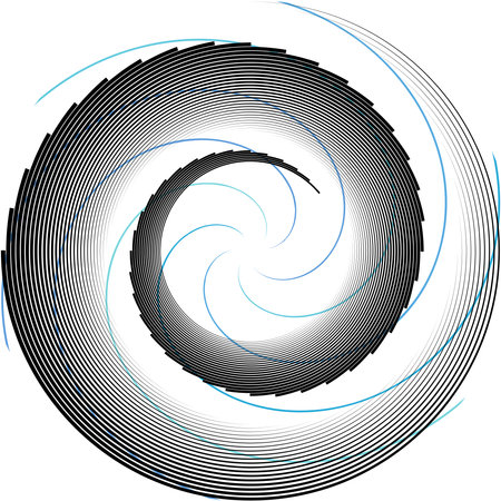Overlaying abstract Spiral, Swirl, Twirl vector. Volute, helix, cochlear vertigo circular, geometric illustration. Abstract circleのイラスト素材