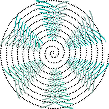 Overlaying abstract Spiral, Swirl, Twirl vector. Volute, helix, cochlear vertigo circular, geometric illustration. Abstract circleのイラスト素材