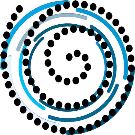Overlaying abstract Spiral, Swirl, Twirl vector. Volute, helix, cochlear vertigo circular, geometric illustration. Abstract circleのイラスト素材