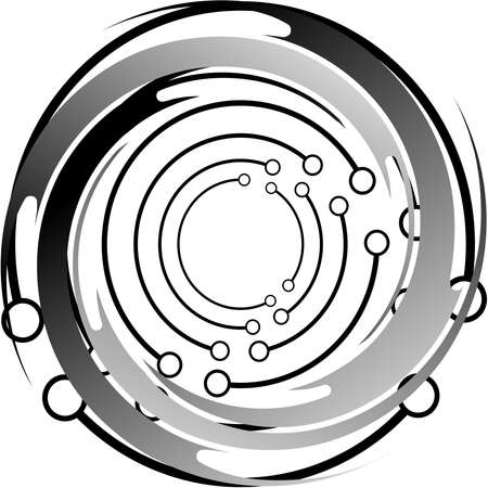 Overlaying abstract Spiral, Swirl, Twirl vector. Volute, helix, cochlear vertigo circular, geometric illustration. Abstract circleのイラスト素材