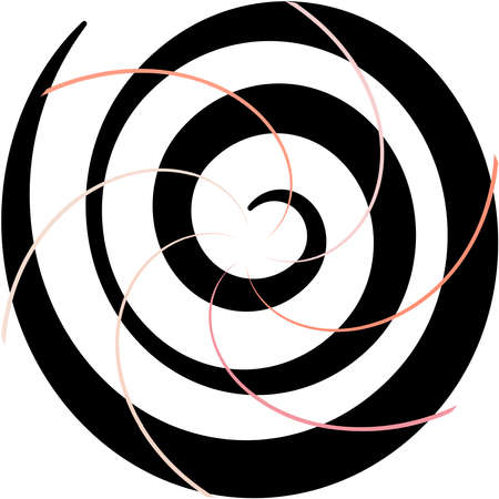 Overlaying abstract Spiral, Swirl, Twirl vector. Volute, helix, cochlear vertigo circular, geometric illustration. Abstract circleのイラスト素材