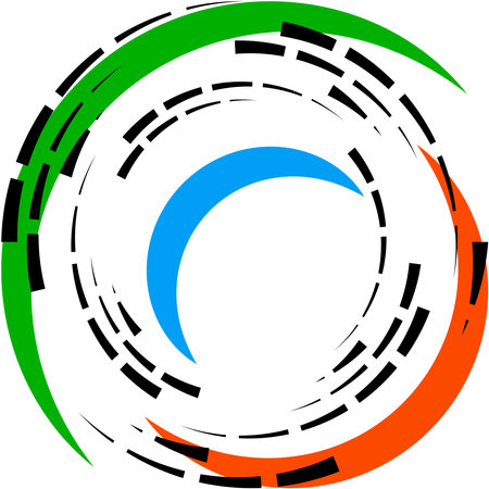 Overlaying abstract Spiral, Swirl, Twirl vector. Volute, helix, cochlear vertigo circular, geometric illustration. Abstract circleのイラスト素材