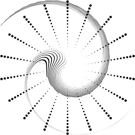 Overlaying abstract Spiral, Swirl, Twirl vector. Volute, helix, cochlear vertigo circular, geometric illustration. Abstract circleのイラスト素材