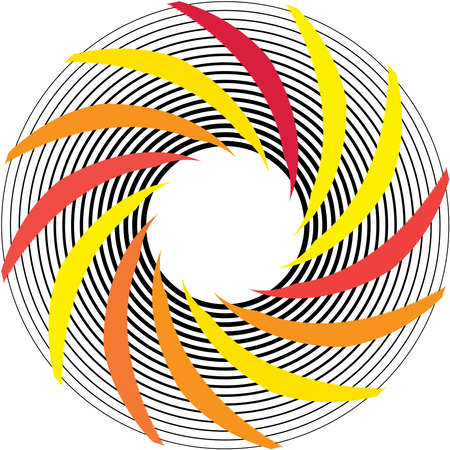 Overlaying abstract Spiral, Swirl, Twirl vector. Volute, helix, cochlear vertigo circular, geometric illustration. Abstract circleのイラスト素材