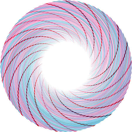 Overlaying abstract Spiral, Swirl, Twirl vector. Volute, helix, cochlear vertigo circular, geometric illustration. Abstract circleのイラスト素材