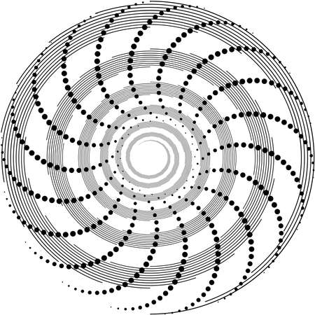 Overlaying abstract Spiral, Swirl, Twirl vector. Volute, helix, cochlear vertigo circular, geometric illustration. Abstract circleのイラスト素材