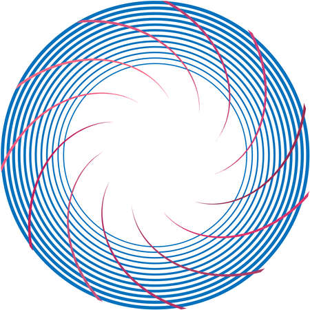 Overlaying abstract Spiral, Swirl, Twirl vector. Volute, helix, cochlear vertigo circular, geometric illustration. Abstract circleのイラスト素材
