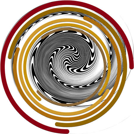 Overlaying abstract Spiral, Swirl, Twirl vector. Volute, helix, cochlear vertigo circular, geometric illustration. Abstract circleのイラスト素材