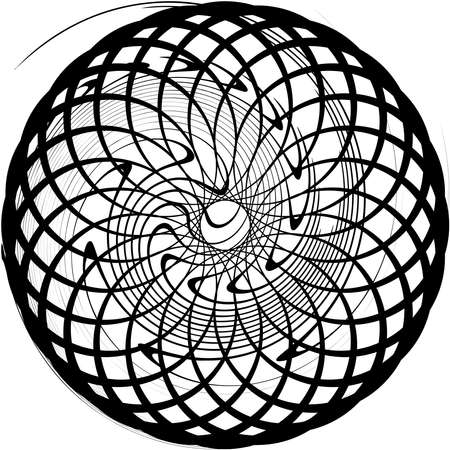 Overlaying abstract Spiral, Swirl, Twirl vector. Volute, helix, cochlear vertigo circular, geometric illustration. Abstract circleのイラスト素材