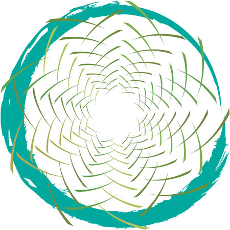 Overlaying abstract Spiral, Swirl, Twirl vector. Volute, helix, cochlear vertigo circular, geometric illustration. Abstract circleのイラスト素材