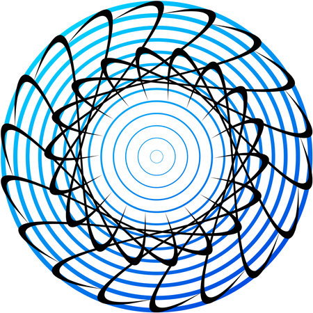 Overlaying abstract Spiral, Swirl, Twirl vector. Volute, helix, cochlear vertigo circular, geometric illustration. Abstract circleのイラスト素材