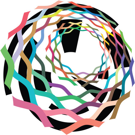 Overlaying abstract Spiral, Swirl, Twirl vector. Volute, helix, cochlear vertigo circular, geometric illustration. Abstract circleのイラスト素材