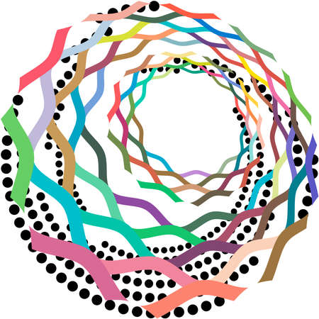Overlaying abstract Spiral, Swirl, Twirl vector. Volute, helix, cochlear vertigo circular, geometric illustration. Abstract circleのイラスト素材